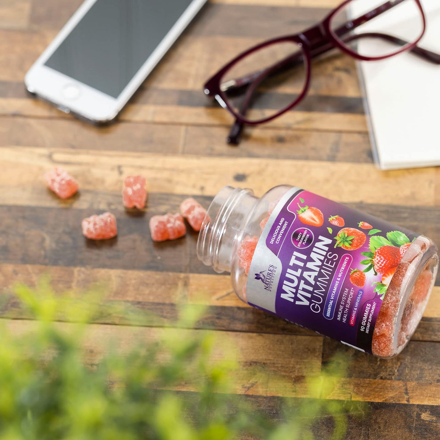 Multivitamin Gummies for Adults โ Immune Support (A, C, D, B12) 90 Gummies
