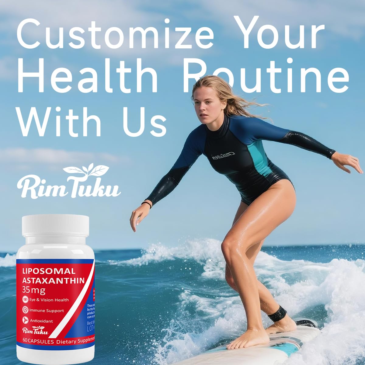 35mg Liposomal Astaxanthin Supplement โ Antioxidant Support for Skin, Joints & Eyes | Vegan, Non-GMO