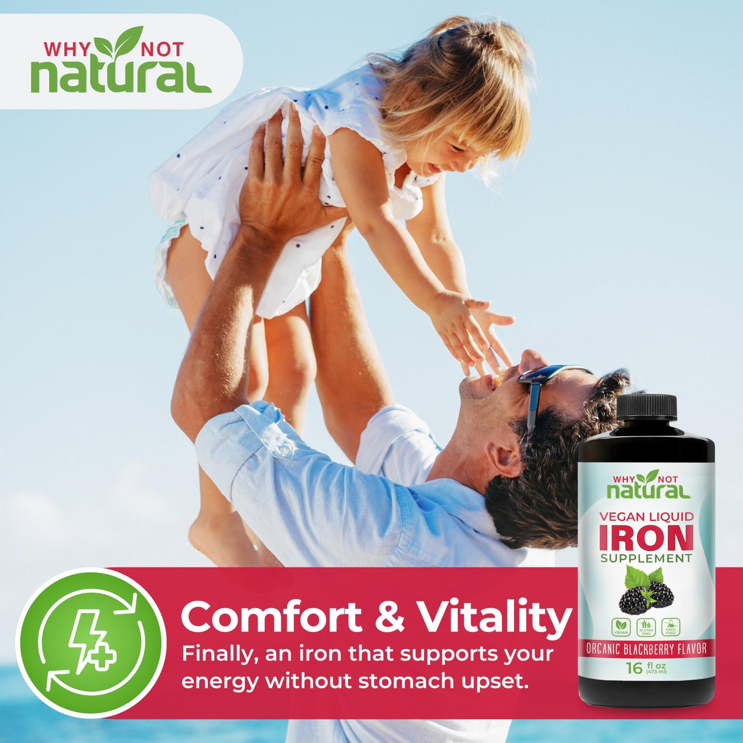 Liquid Iron Supplement โ Ferrous Bisglycinate, Vegan, Blackberry 16 oz