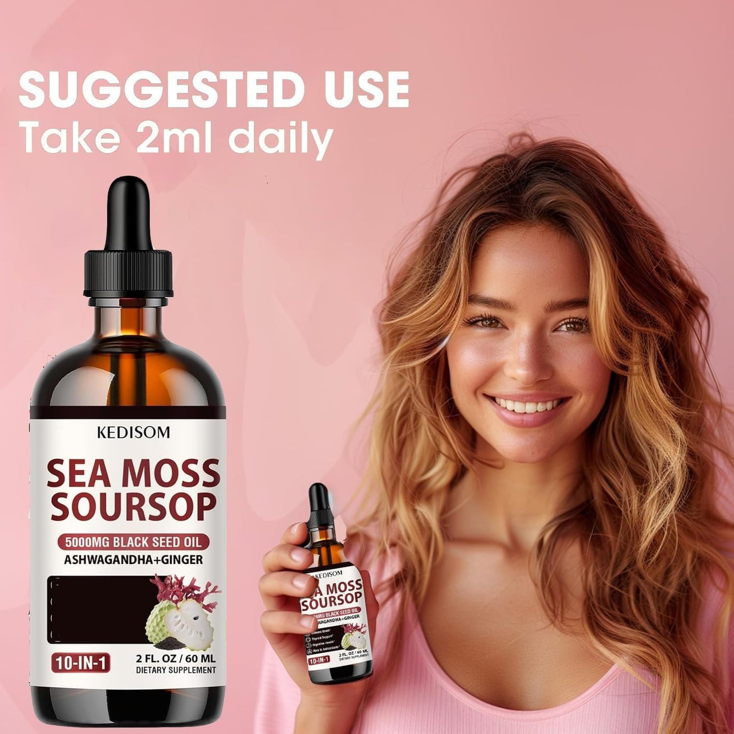 Sea Moss Liquid Drops 2 Oz โ Organic Black Seed Oil + Irish Sea Moss Gel (Vegan) โ 6X Stronger