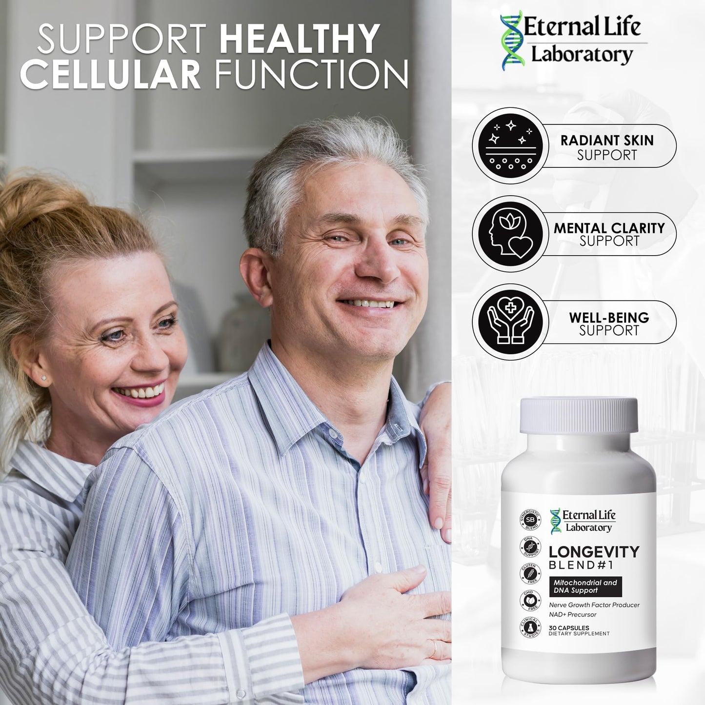 NAD+ Supplement with CoQ10, NR, PQQ & Shilajit โ Anti-Aging Longevity Blend (30 Veggie Capsules)