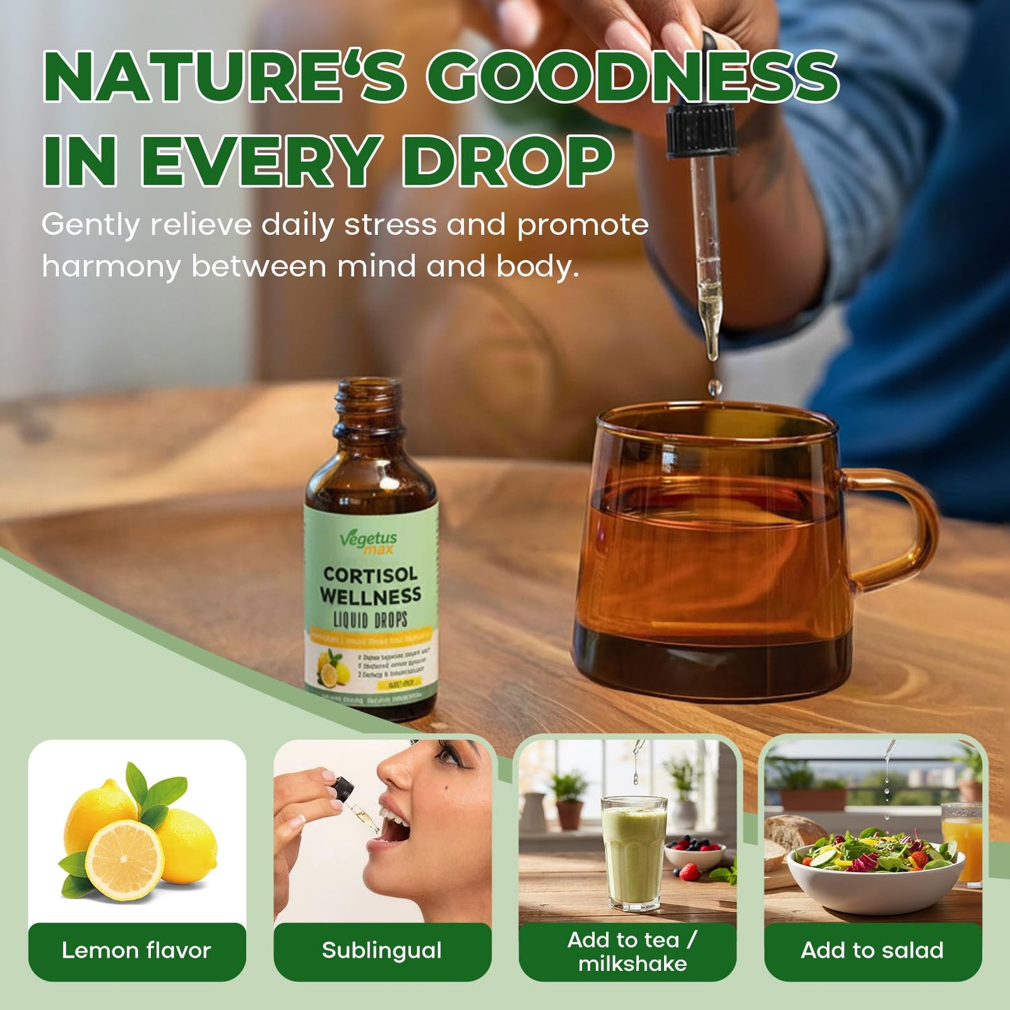 VEGETUSMAX Cortisol Drops โ Sleep Support & Stress Relief for Women