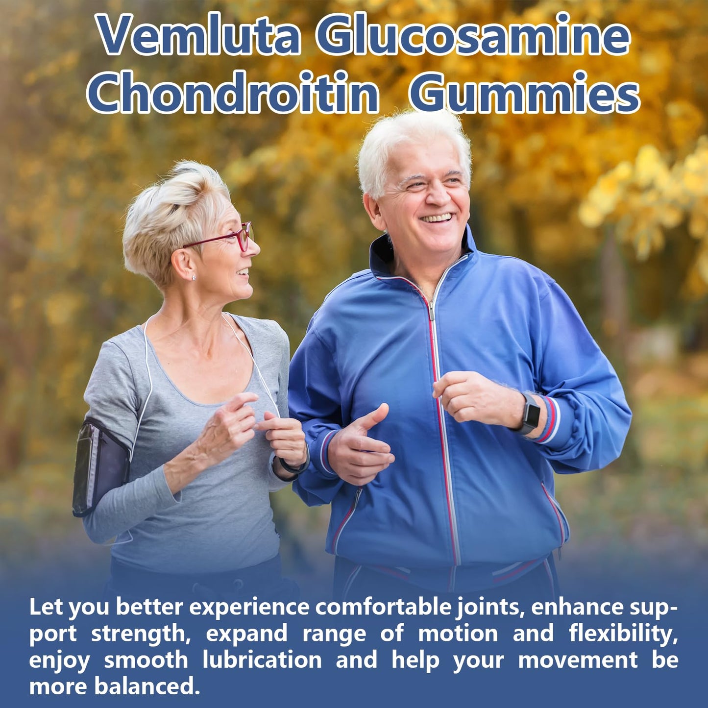 Vemluta 2 Packs Glucosamine Chondroitin Gummies โ 3000mg Joint Support (120 Ct)