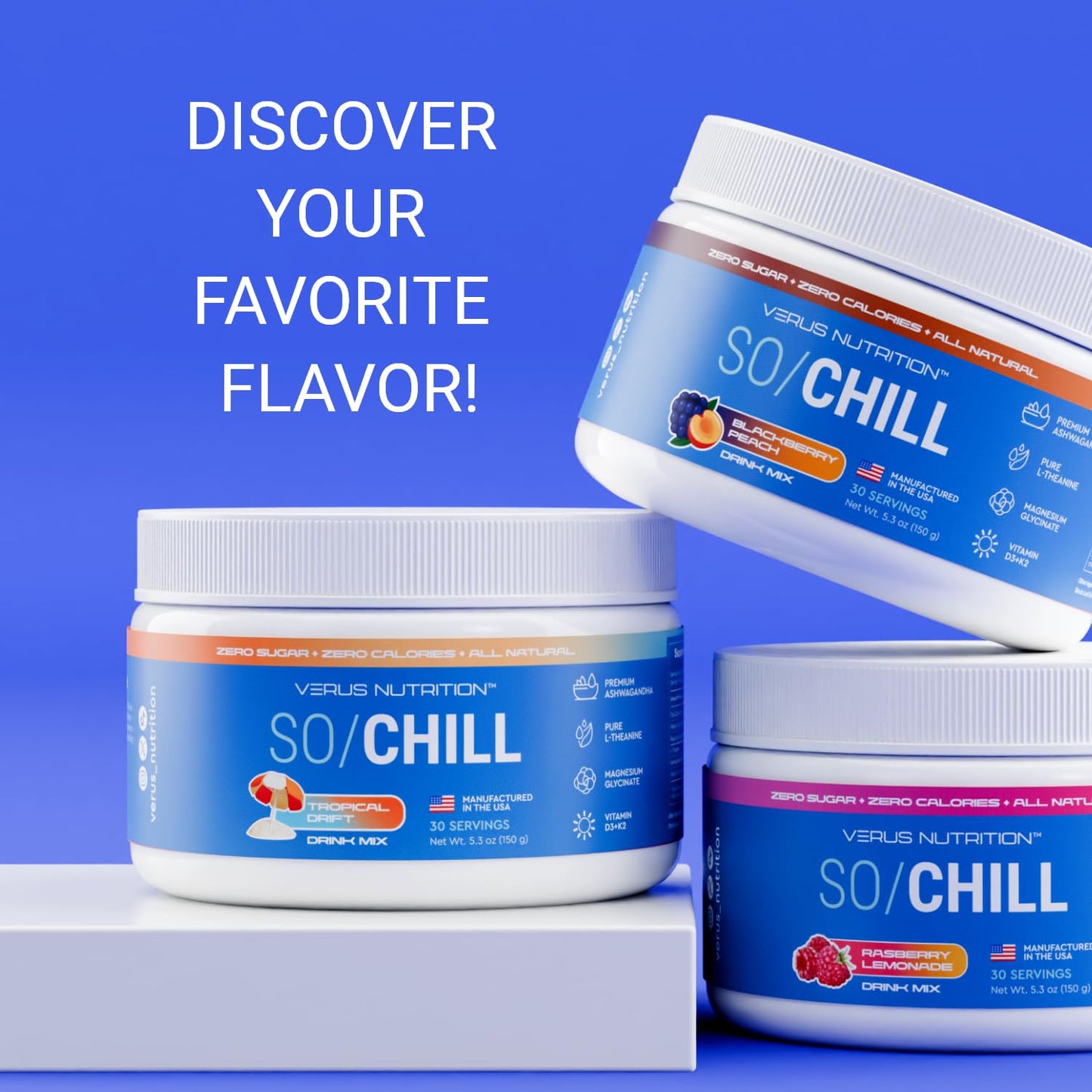 VERUS NUTRITION SoChill Powdered Drink Mix β Tropical Drift (No Sugar)