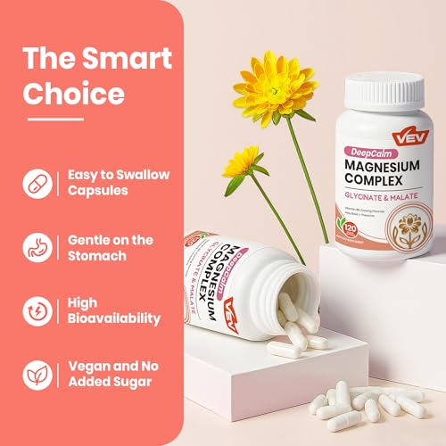 VEV DeepCalm Magnesium Complex for Women โ 120 Vegan Capsules