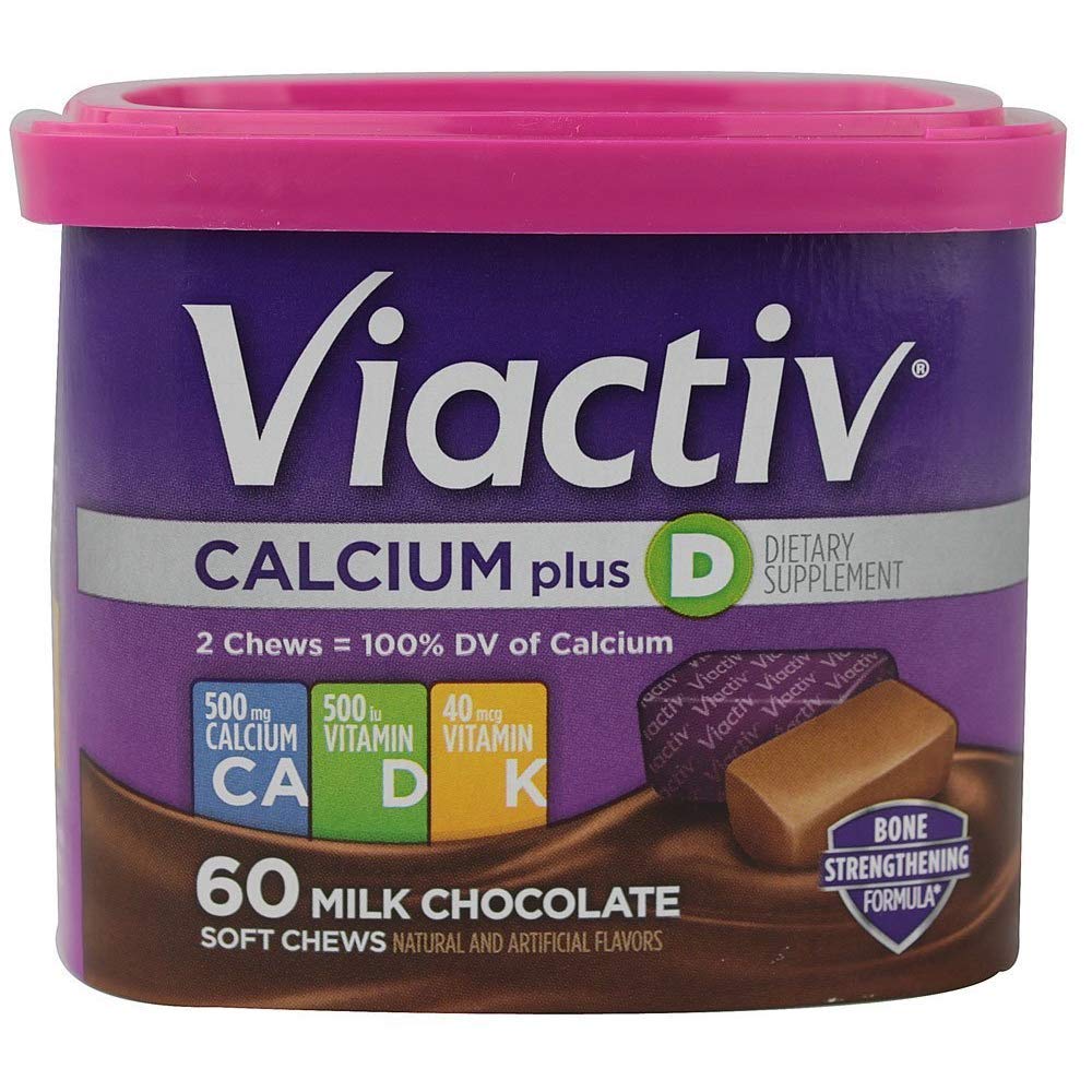 VIACTIV Calcium Plus D Soft Chews โ Milk Chocolate, 60 ea x 3 Pack