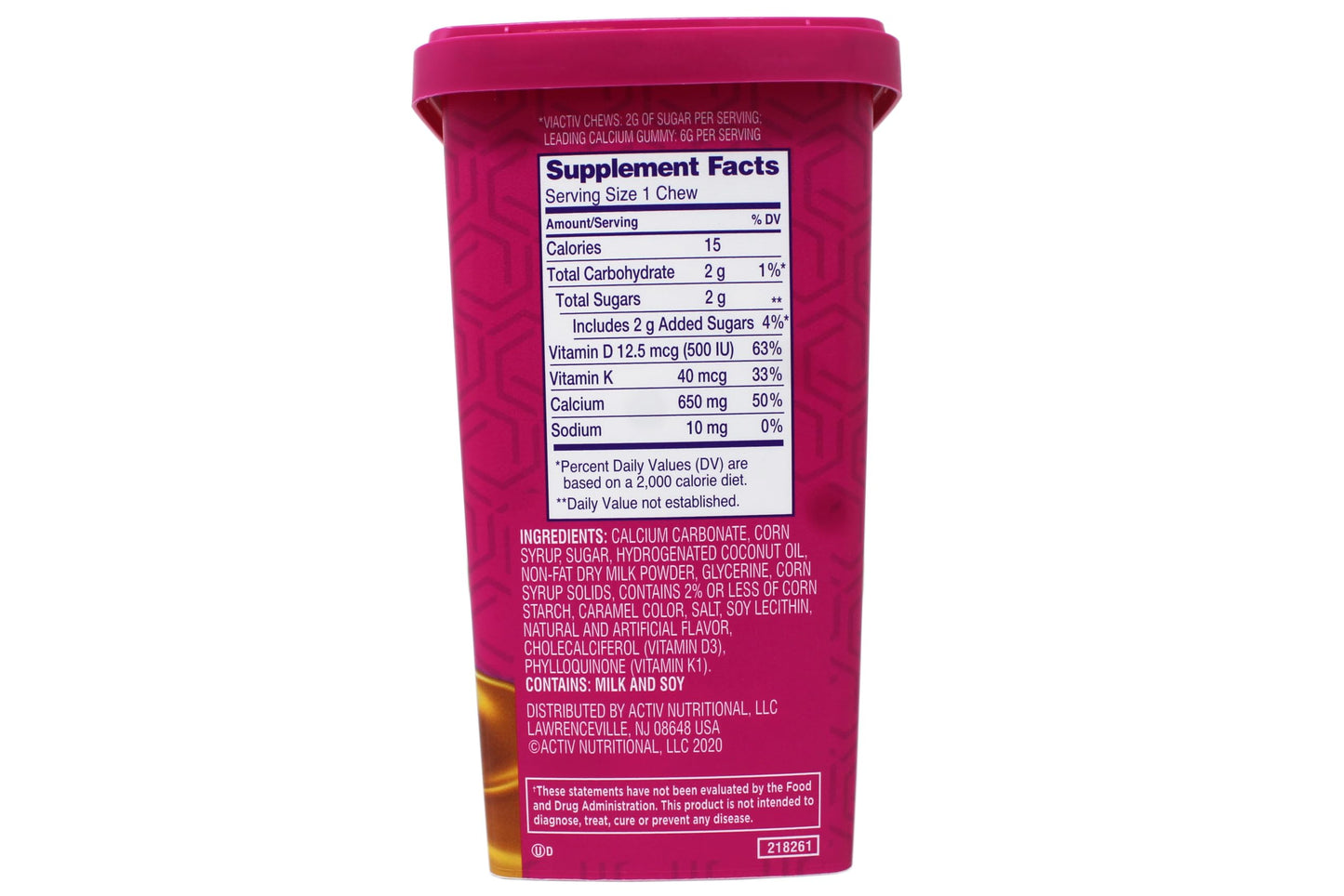 Viactiv Max Formula Calcium + Vitamin D3 Soft Chews โ Rich Caramel, 2 Pack (100 Chews/Pack)