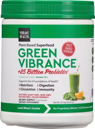 Vibrant Health Green Vibrance Powder โ 23.28 oz | Dairy Free, Vegan, Gluten Free
