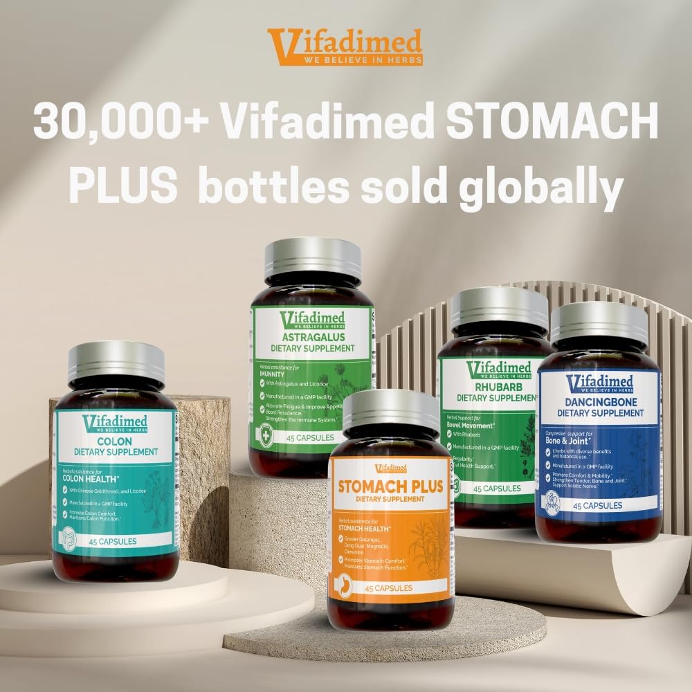 VIFADIMED Stomach Plus โ Stomach Lining Support with Galangal, Dong Quai, Cinnamon & Magnolia (45 Capsules)