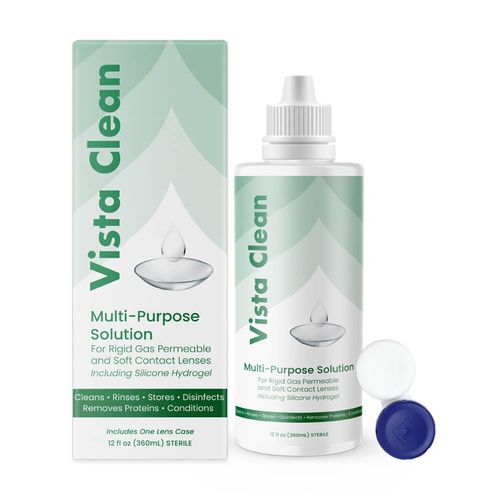 Vista Clean Multi-Purpose Solution for Scleral & GP Lenses โ 3.4 oz with Lens Case