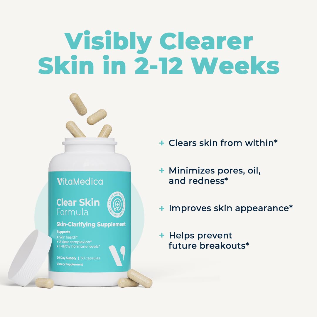 VitaMedica Clear Skin Vitamin Formula β Noncystic Acne Support (2 Pack)