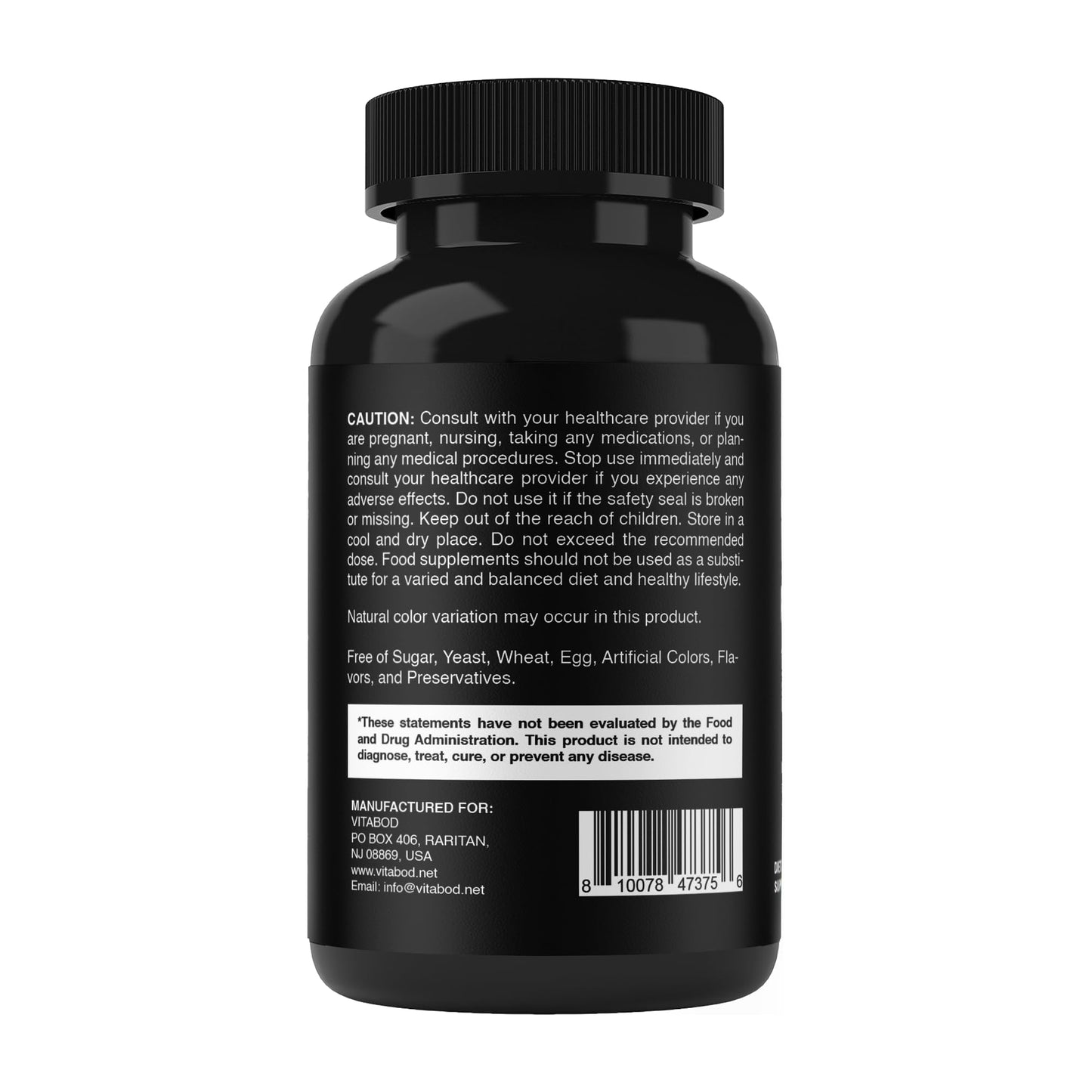 Vitabod Folic Acid 1 mg (1000 mcg) โ 500 Vegetarian Tablets | Prenatal & Postnatal Vitamin