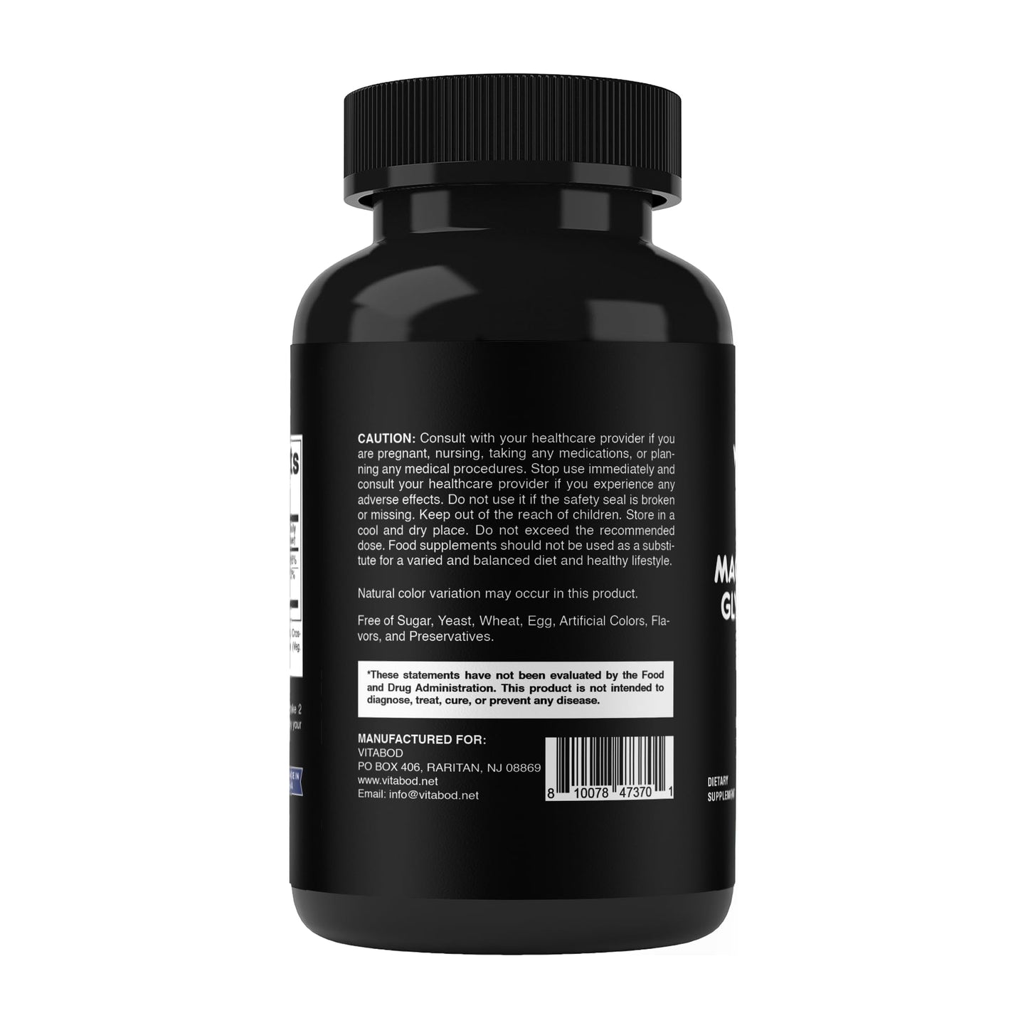 Vitabod Magnesium Glycinate 1000 mg โ 180 Tablets (Pack of 2) Chelated Magnesium for Muscle & Heart Health