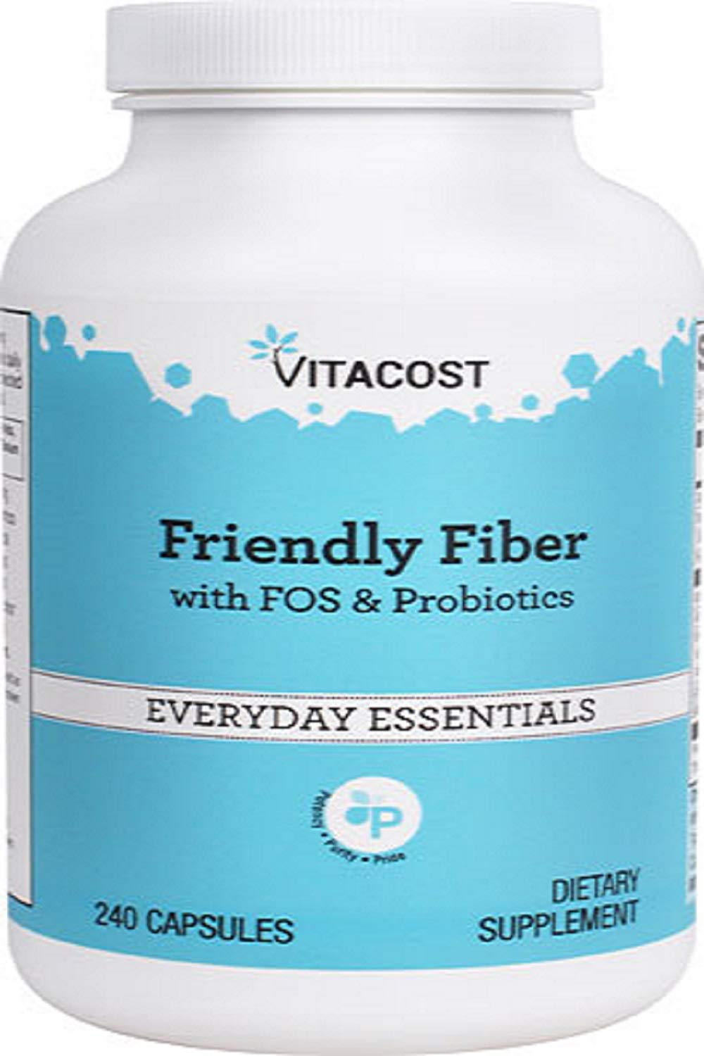 Vitacost Friendly Fiber with FOS & Probiotics โ 240 Capsules