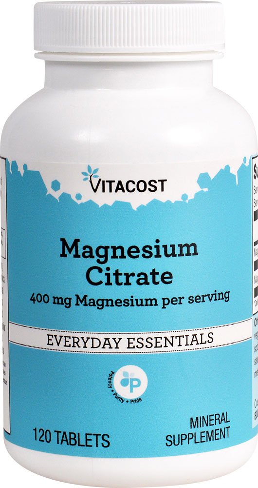 Vitacost Magnesium Citrate 400 mg per Serving โ 120 Tablets