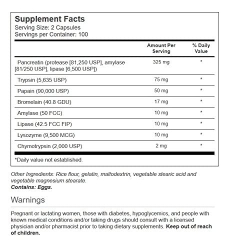 Vitacost Synergy Mega Digestive Enzymes 10X Pancreatin โ 200 Capsules