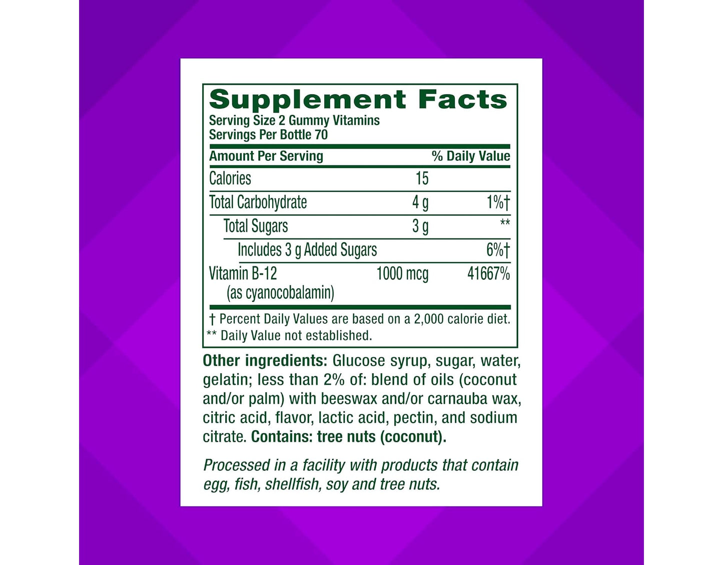 Vitafusion B-12 1000mcg Gummy โ 140 Count (Pack of 2) | Vitamin B12 Supplement