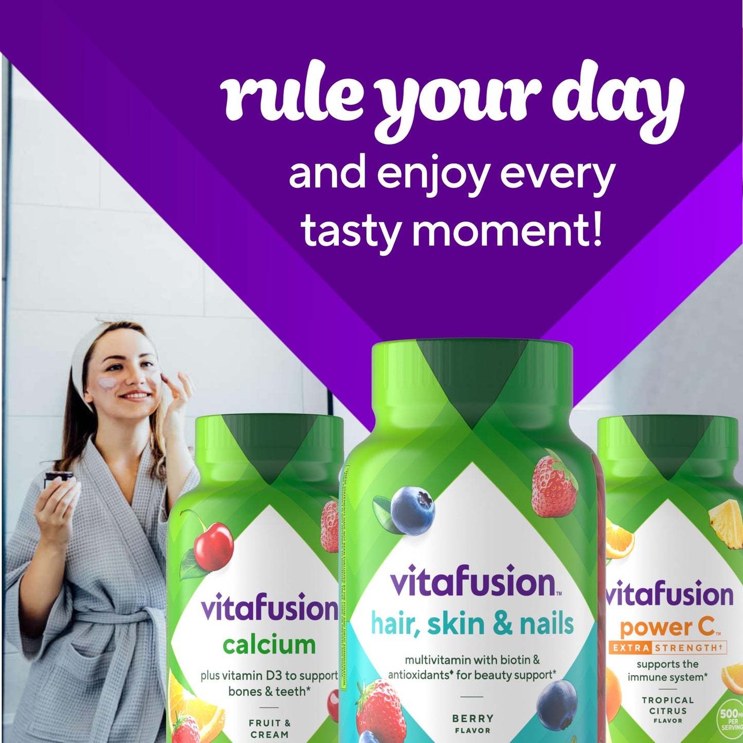 Vitafusion Gorgeous Hair, Skin Nails Gummies β Raspberry 100ct