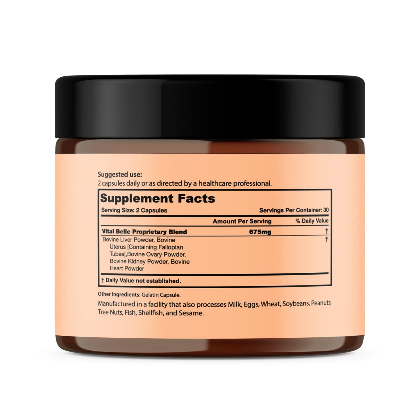 Vital Belle Grass-Fed Beef Organ Supplement for Women โ Liver, Heart & Kidney (60 Capsules) โ Pasture-Raised