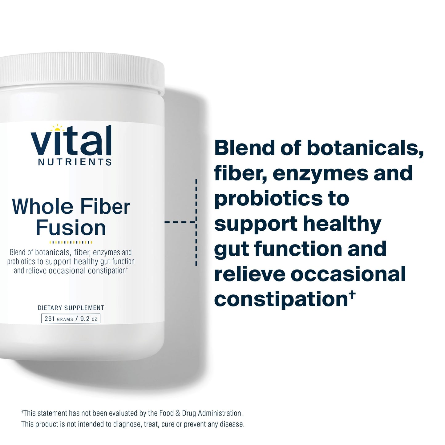 Vital Nutrients Whole Fiber Fusion Powder β Natural Dietary Fiber (Vegetarian) 261 g