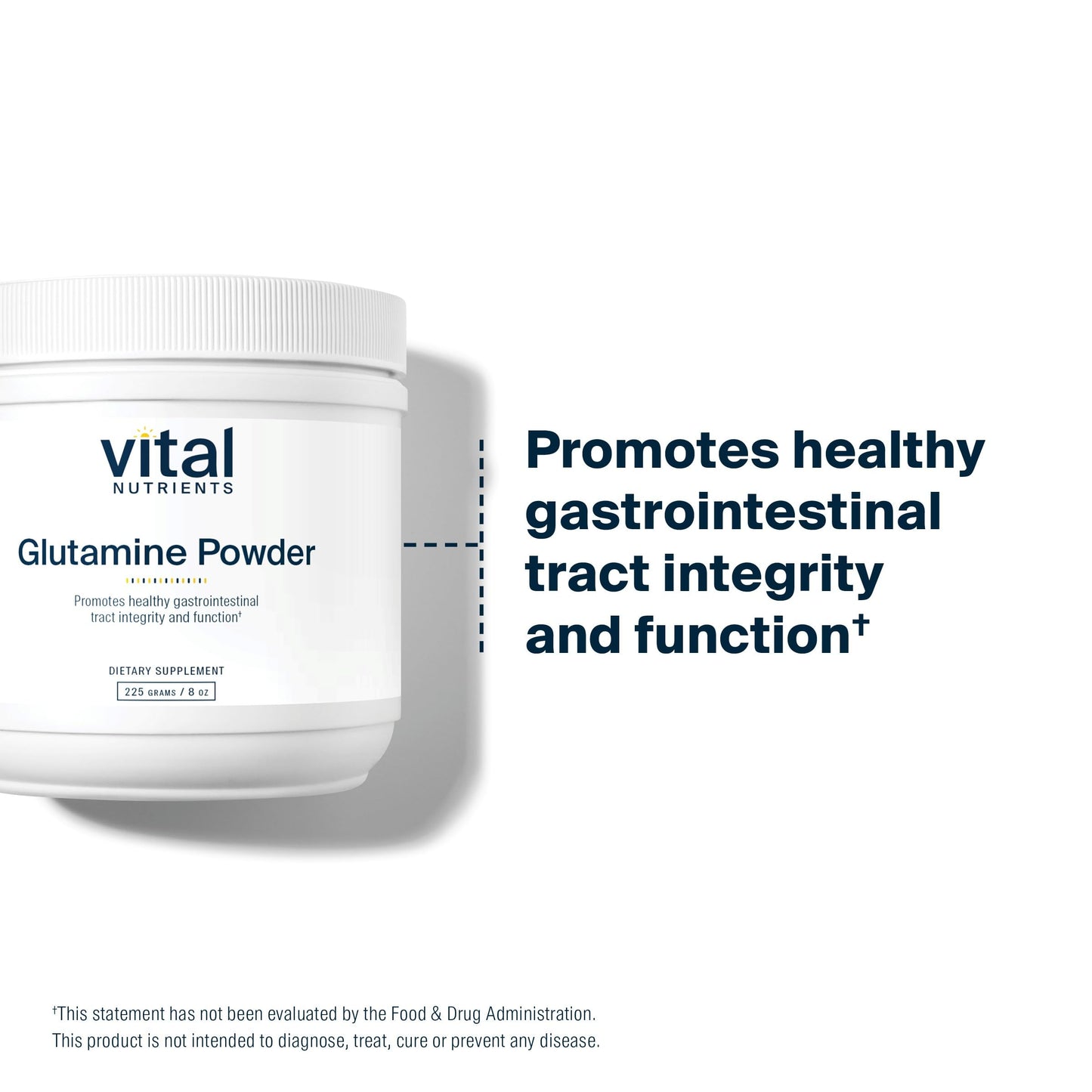Vital Nutrients Glutamine Powder โ GI Support, Gluten Free & Non-GMO (225 g / 8 oz)