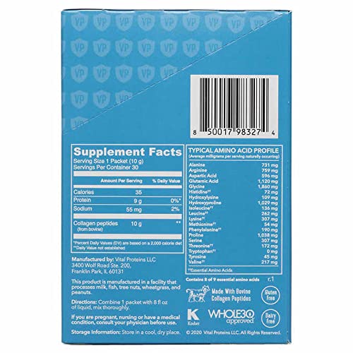 Vital Proteins Collagen Peptides Travel Packs โ Type I & III, Unflavored, 10g (30-count)