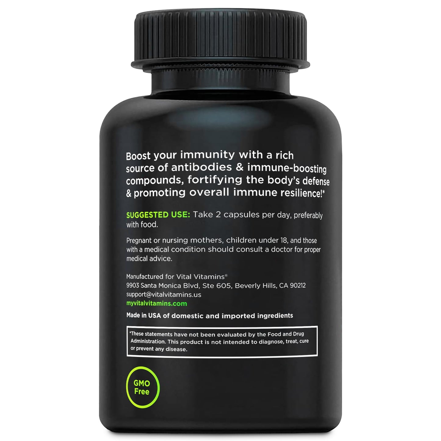 Vital Vitamins Colostrum Supplement โ IgG 10% | Vitamin C, Zinc & Selenium | Grass-Fed 60 Caps