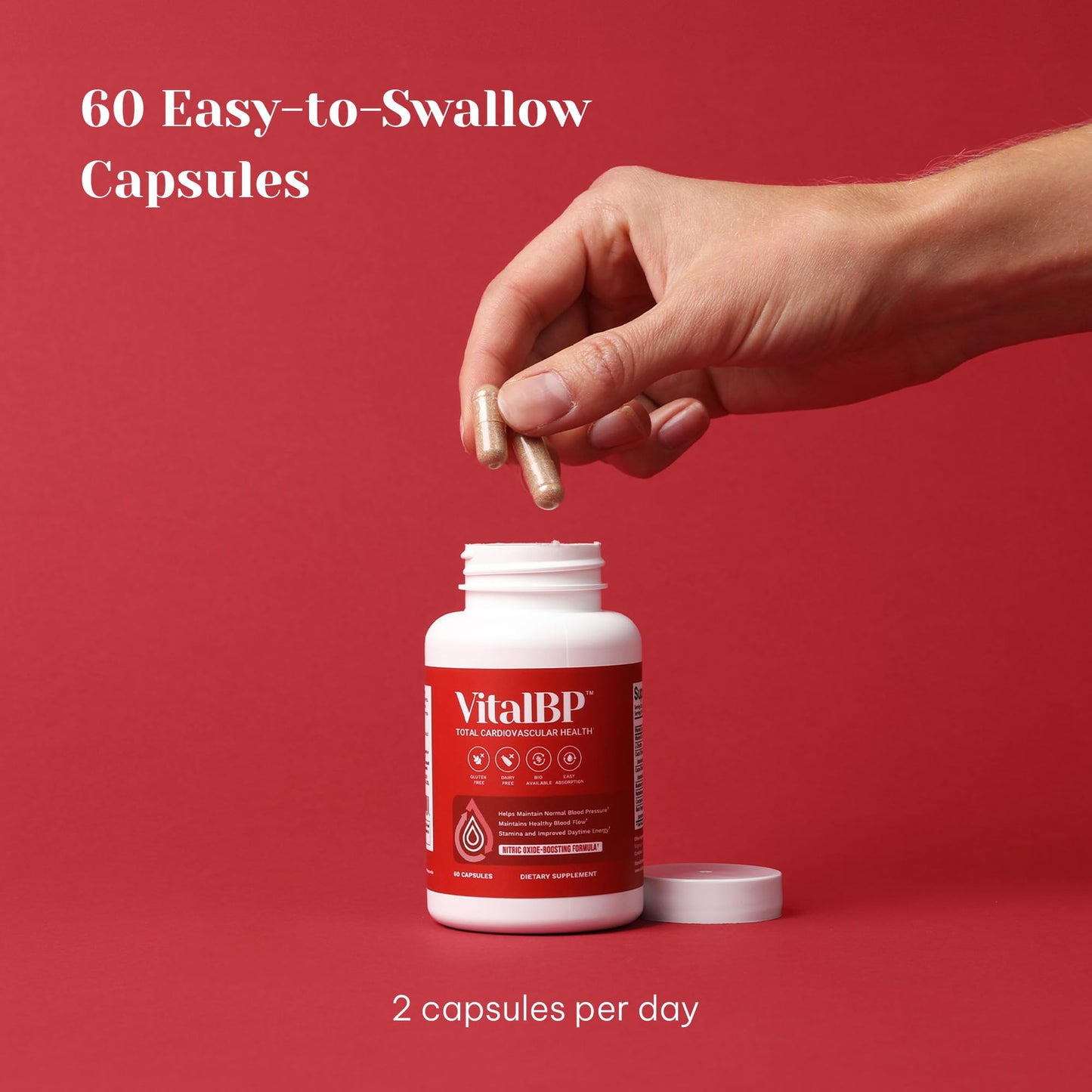 VitalBP - 2 Pack โ Supports Normal Blood Pressure with CoQ10, L-Citrulline, K2 & D3 โ 60 Capsules