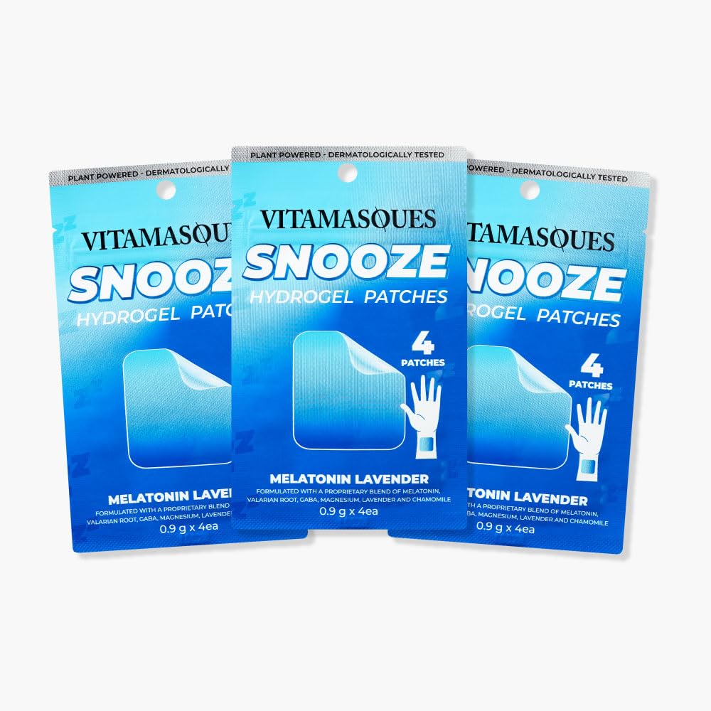 Vitamasques Snooze Sleep Patches 3-Pack โ Lavender, Melatonin, GABA & Valerian Root | Korean Skincare