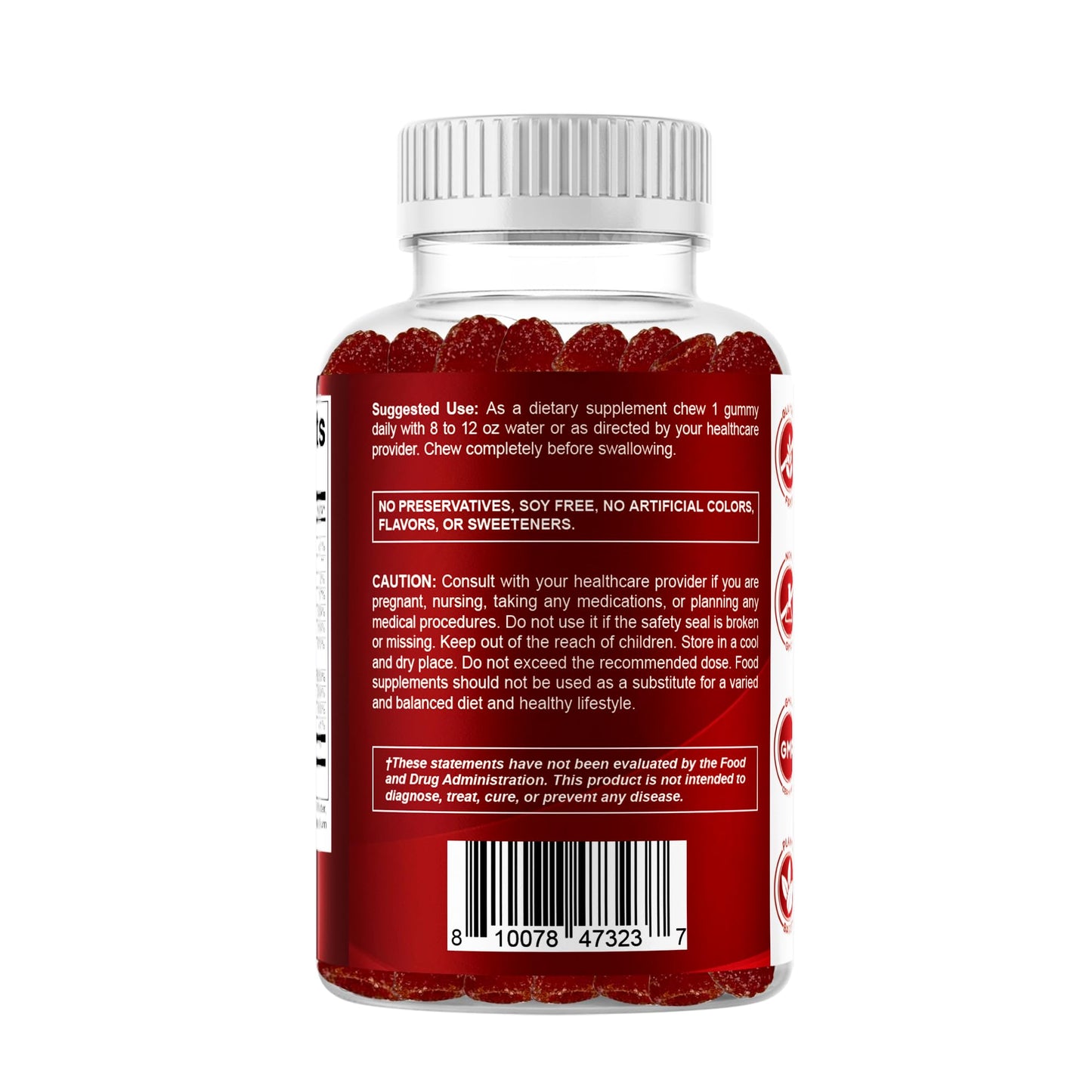 Vitamatic Vitamin B Complex Gummies with Vitamin C & Inositol โ Strawberry Flavor, 60 Gummies (2 Bottles)