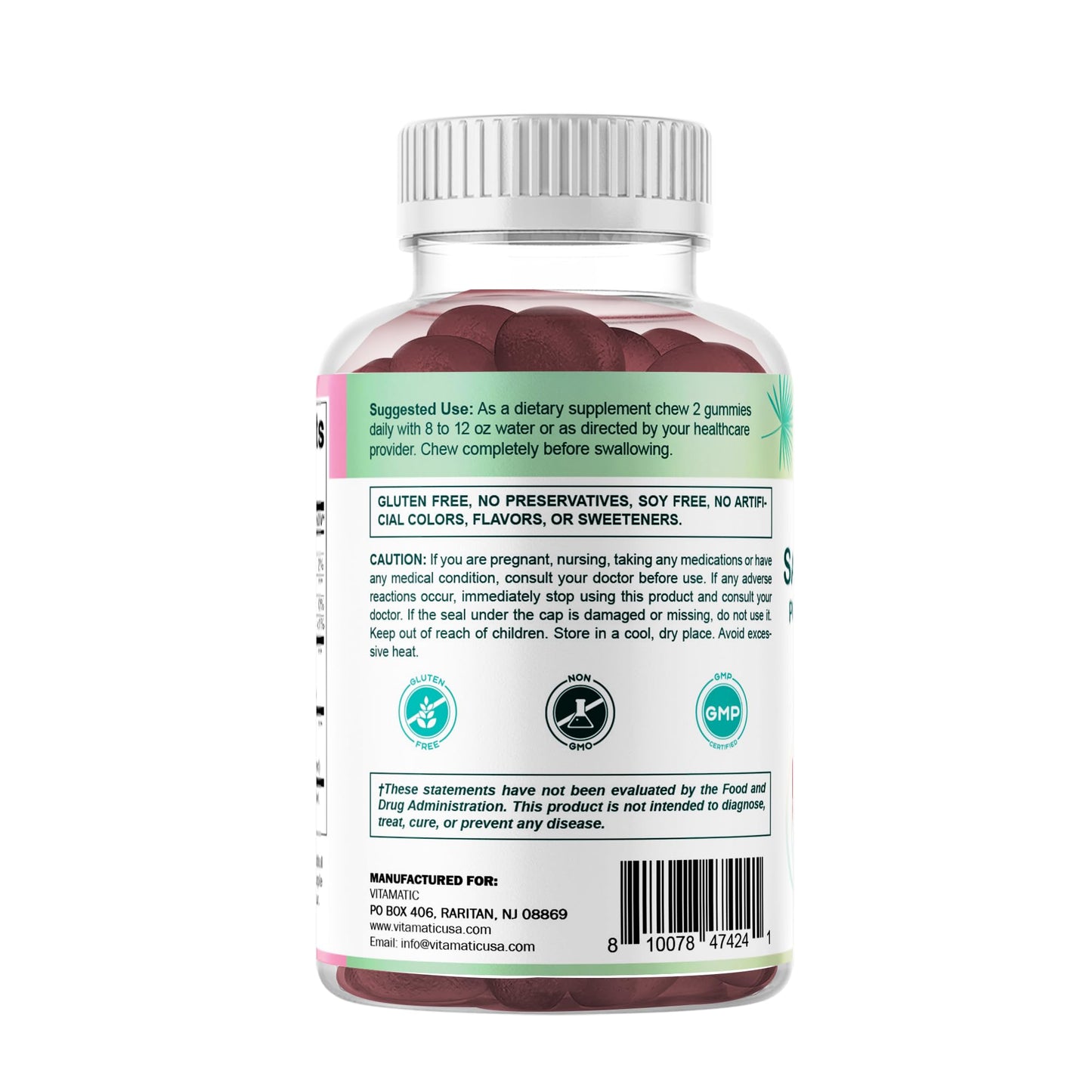 Vitamatic Sugar-Free Saw Palmetto with Pumpkin Seed โ 3000 mg Equivalent per Serving | 60 Gummies