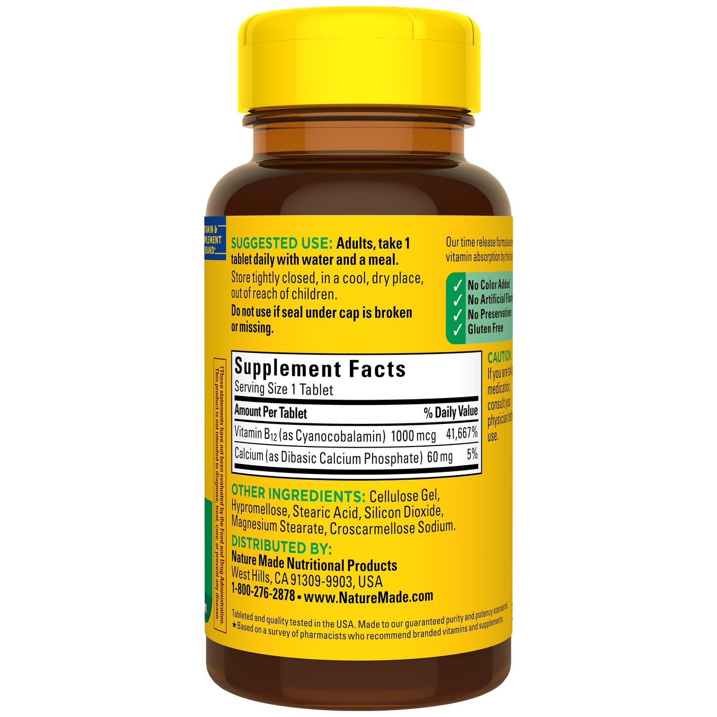 Nature Made Vitamin B12 1000 mcg Time Release Tablets โ 75 Day Supply