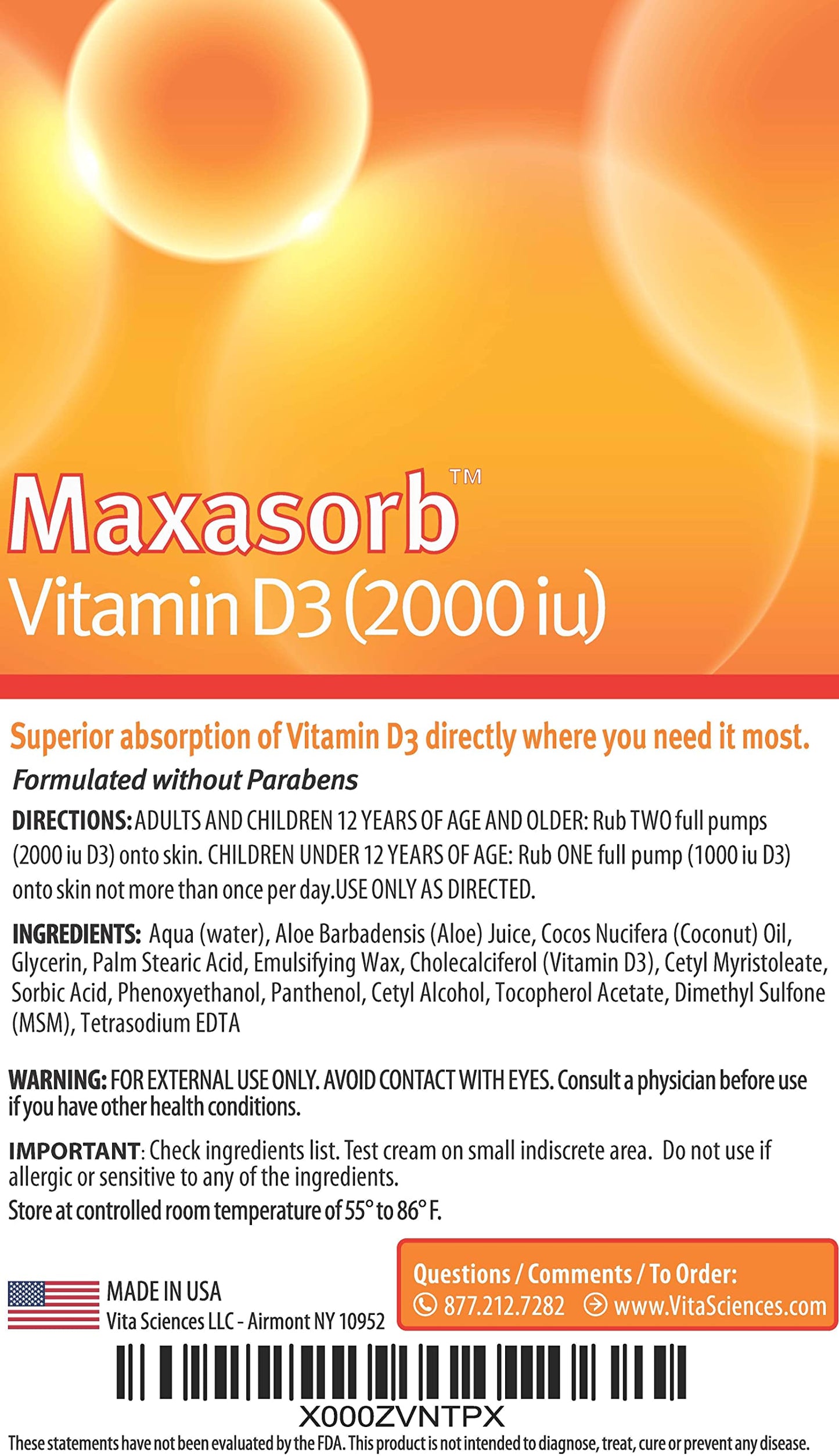 Vitamin D3 Cream for Psoriasis โ Face & Body | 2000 IU | Paraben Free