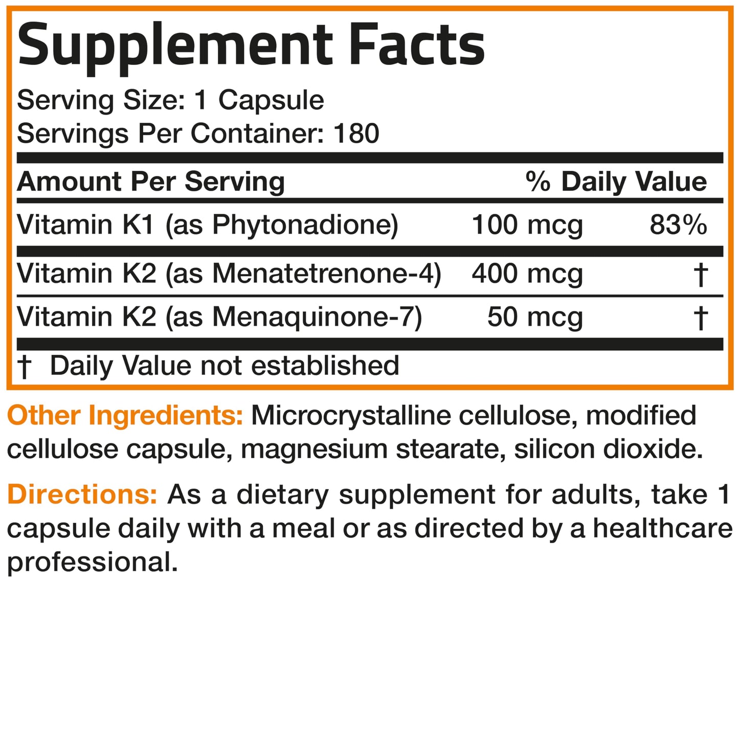 Vitamin K Triple Play: K1, K2 MK4 & MK7 โ 180 Capsules