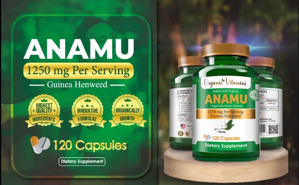 Organic Anamu 1250mg Supplement โ 240 Capsules | Vitamisan (Petiveria alliacea)