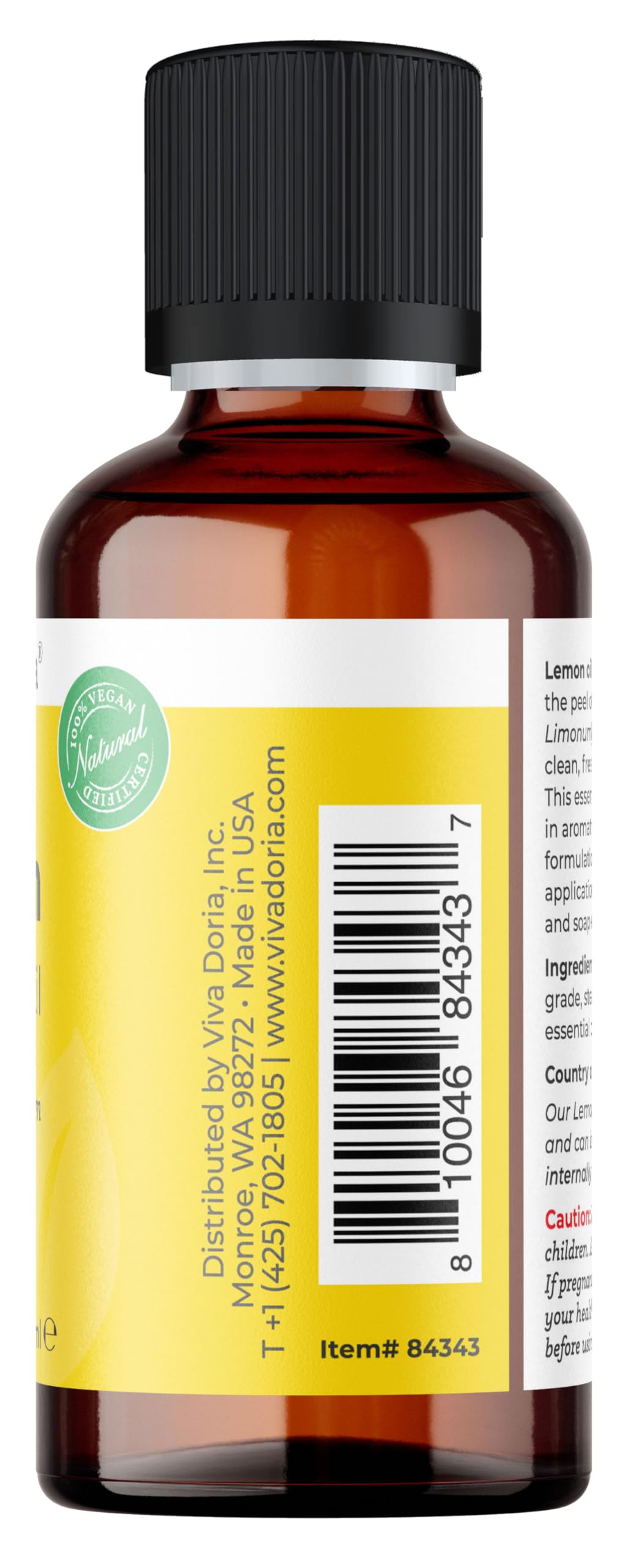 Viva Doria Lemon Essential Oil โ 100% Pure, Undiluted, USA 30 mL