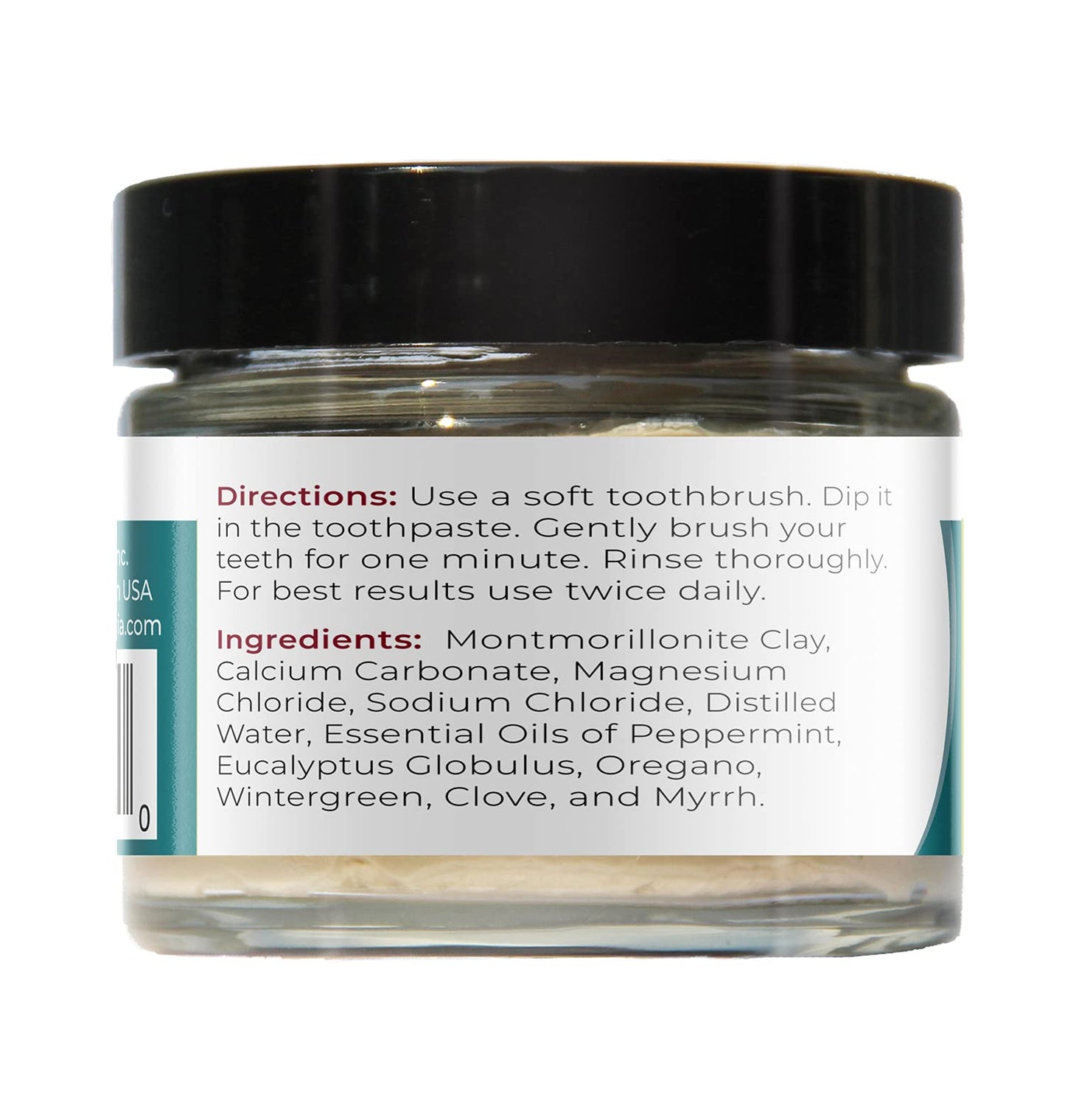 Viva Doria Fluoride Free Natural Toothpaste โ Peppermint (3 oz Glass Jar)