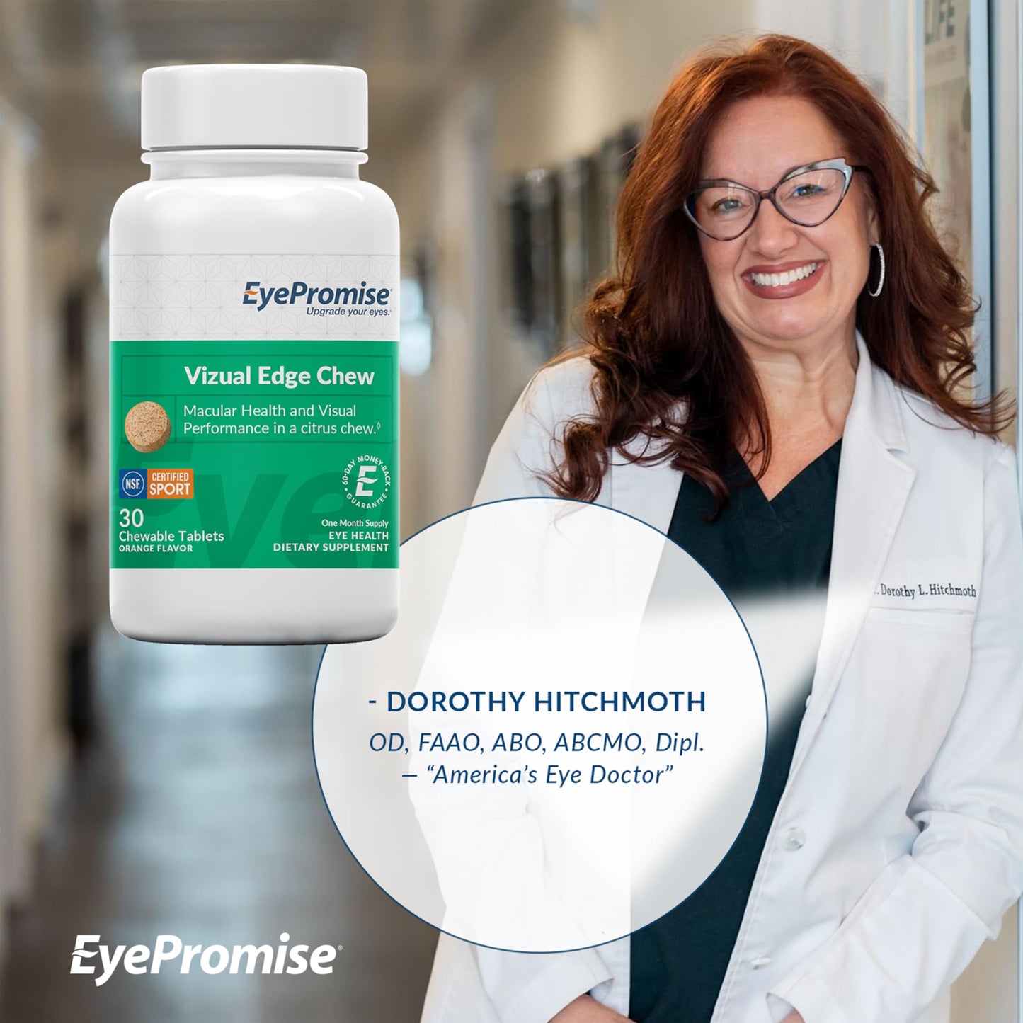 EyePromise Vizual Edge AREDS 2 โ Zeaxanthin 20mg & Lutein 10mg | 30 Citrus Chewables