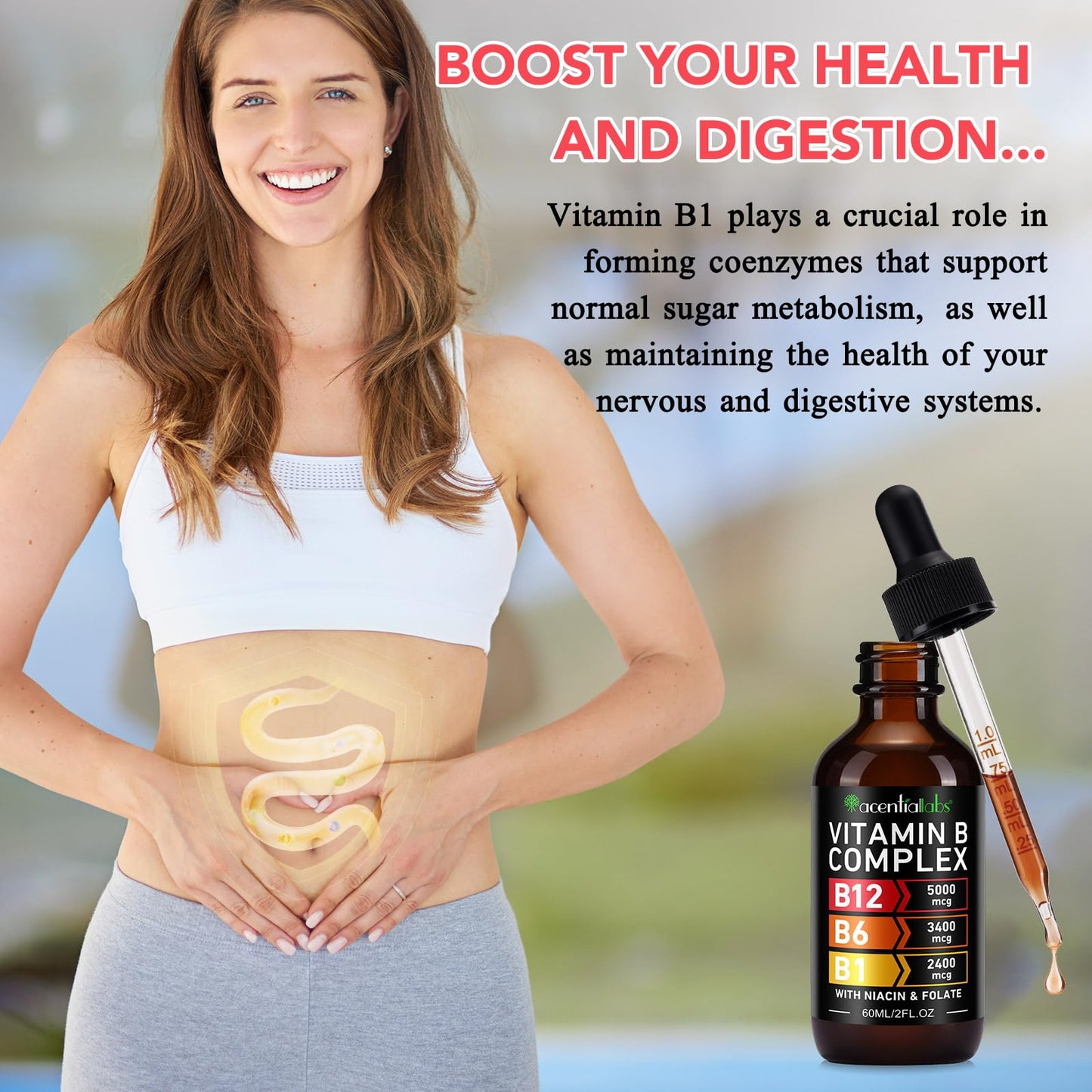 VOGSIG Vitamin B Complex Liquid Drops โ Organic B Vitamins for Women, Vegan & Gluten Free