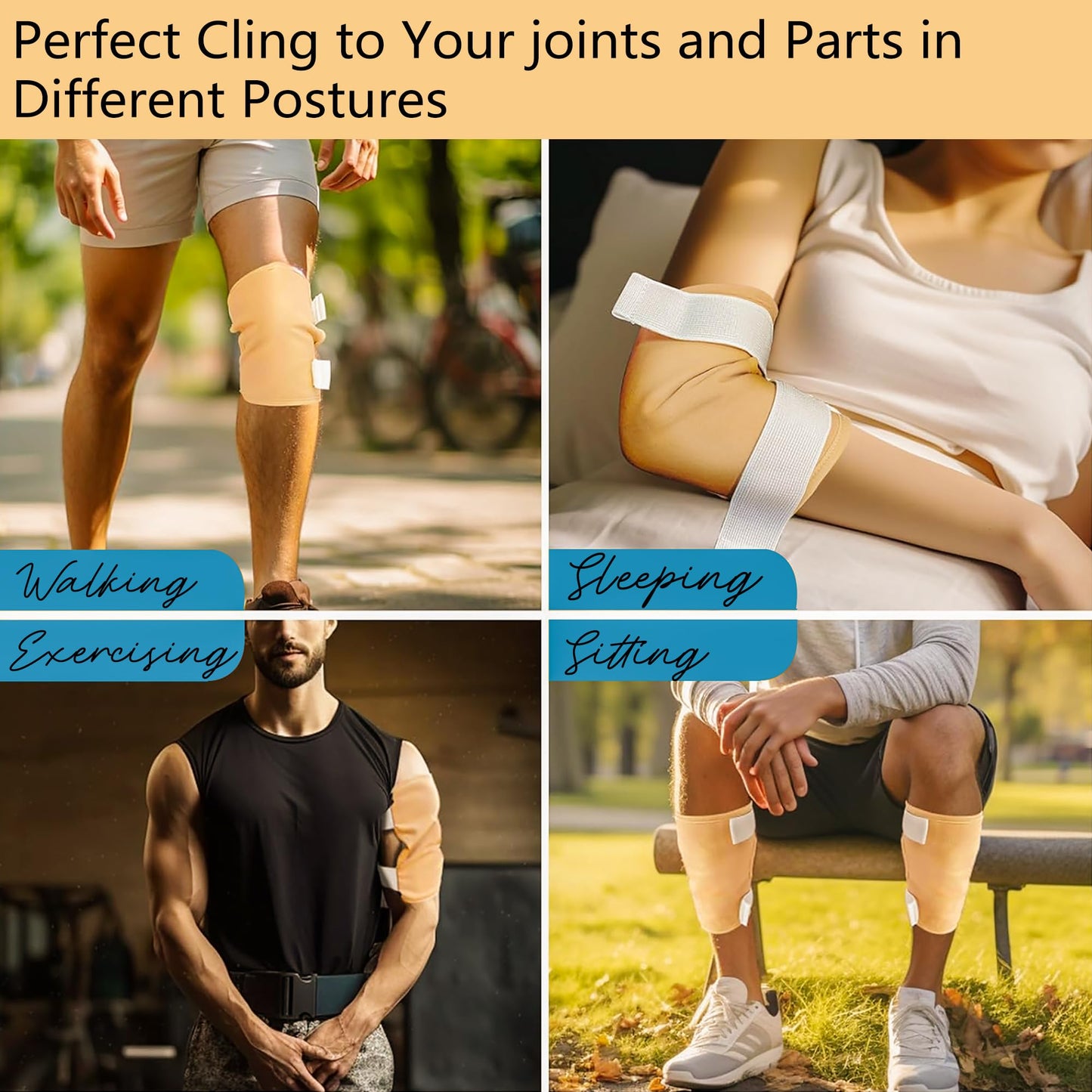 VonTeok 2 Pack Reusable Castor Oil Pack Wraps for Knee, Elbow & Joint Support โ Organic Cotton, Adjustable & Waterproof