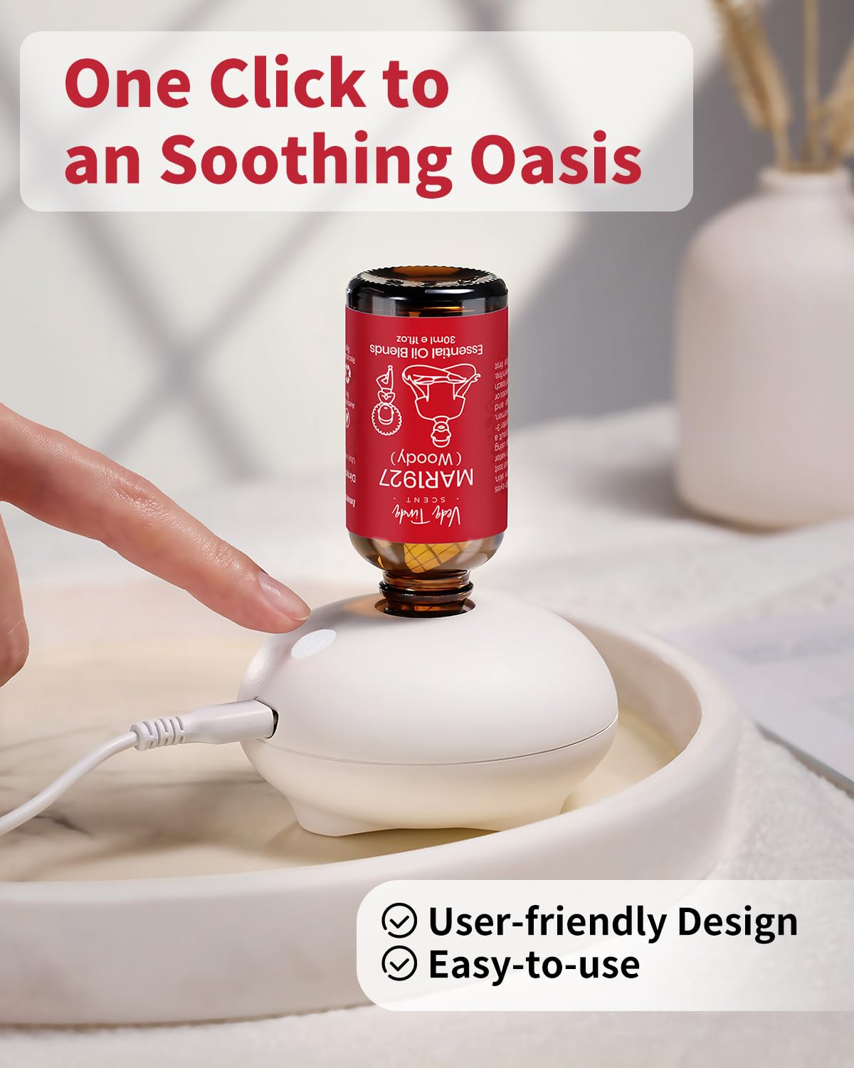 VTS Waterless Essential Oil Diffuser โ Portable Nebulizing Aromatherapy for Home, Office & Car