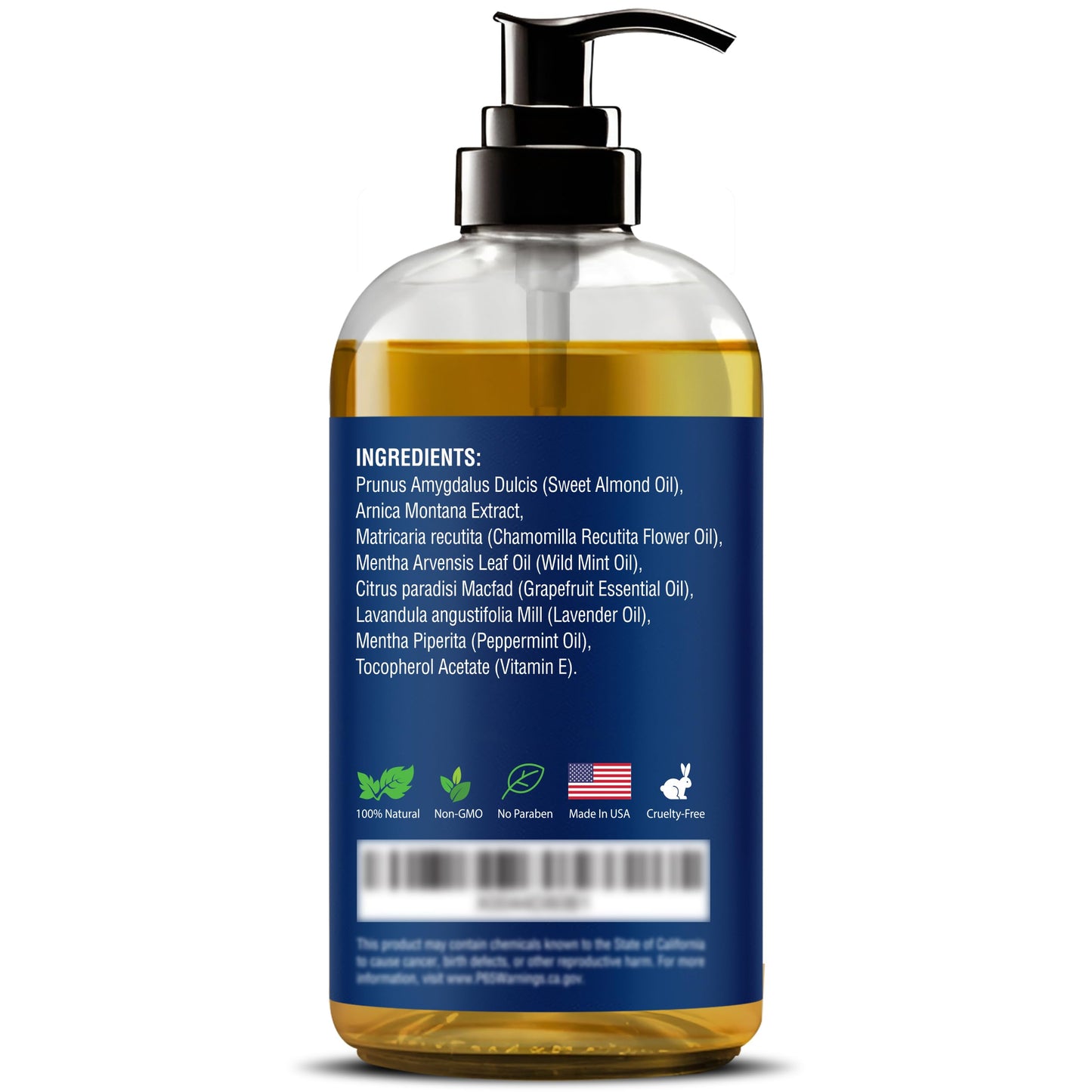 Sore Muscle Massage Oil โ 8 oz with Arnica, Peppermint & Lavender | Nexon Botanics