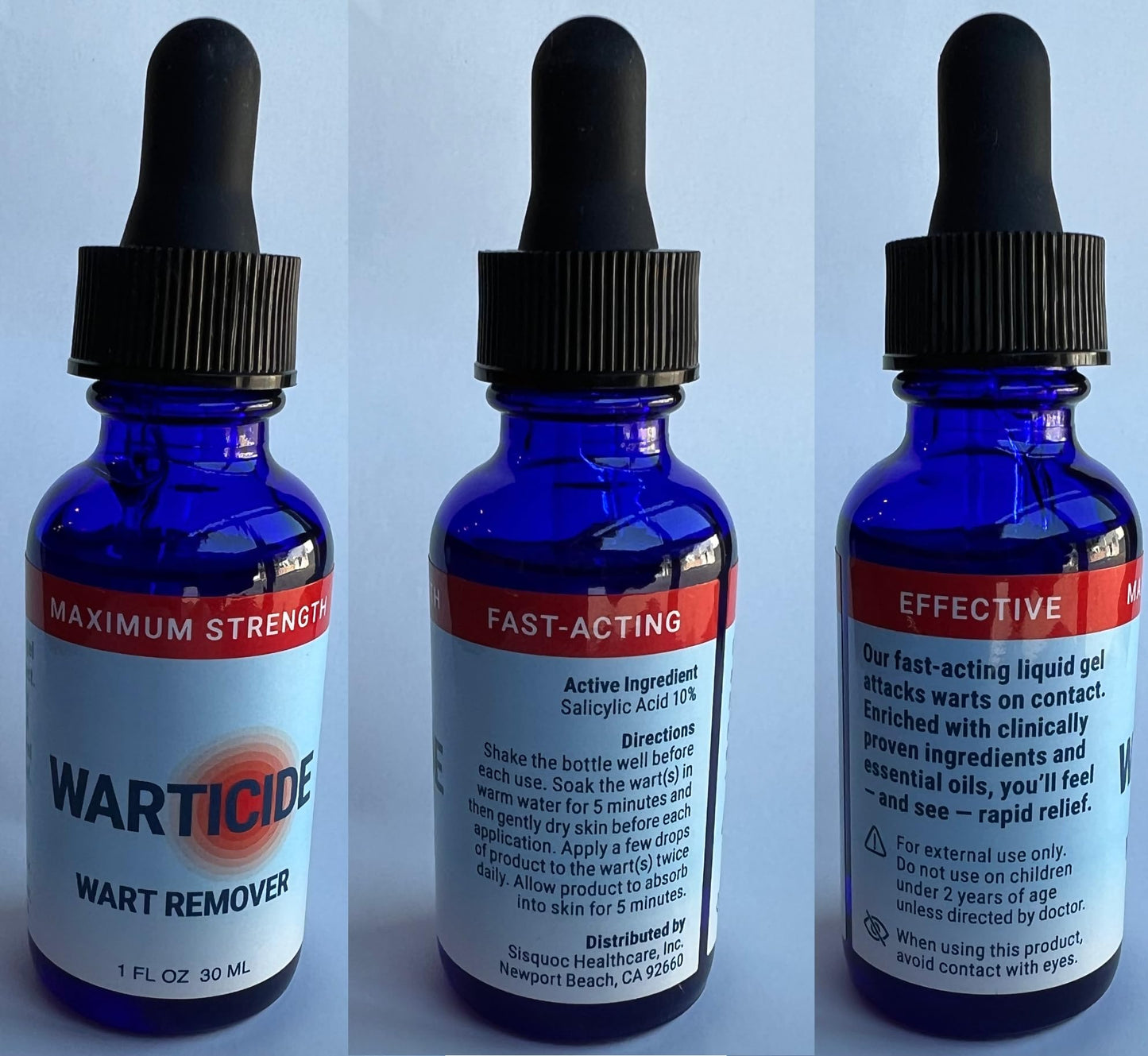 Warticide Liquid Wart Remover β 10% Salicylic Acid with Tea Tree & Cedar Leaf Oil | Made in USA | 1 Fl Oz Dropper