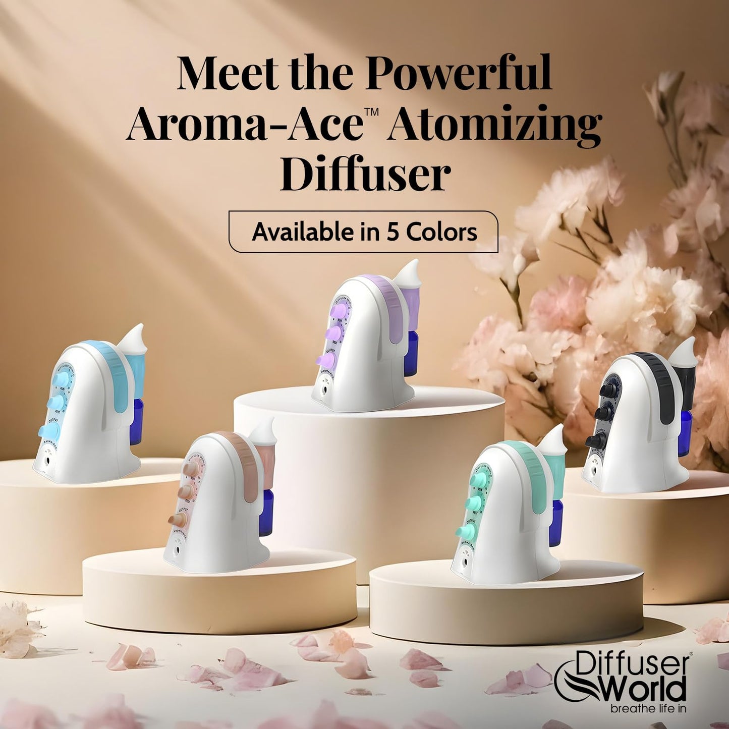 Waterless Diffuser for Essential Oils 110V, Black β Made in USA | Aroma Atomizer Diffuser for Home & Large Rooms