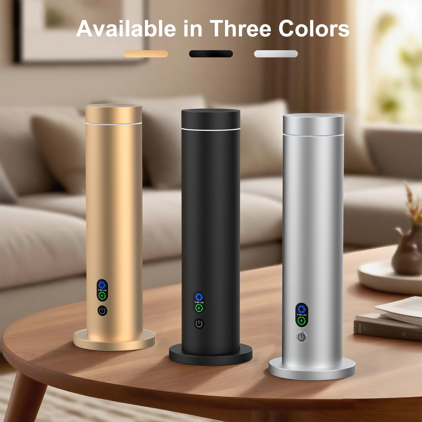 Waterless Diffuser โ 1000 Sq Ft Coverage, Remote, Tilt-Safe, Mood Lights (Black)