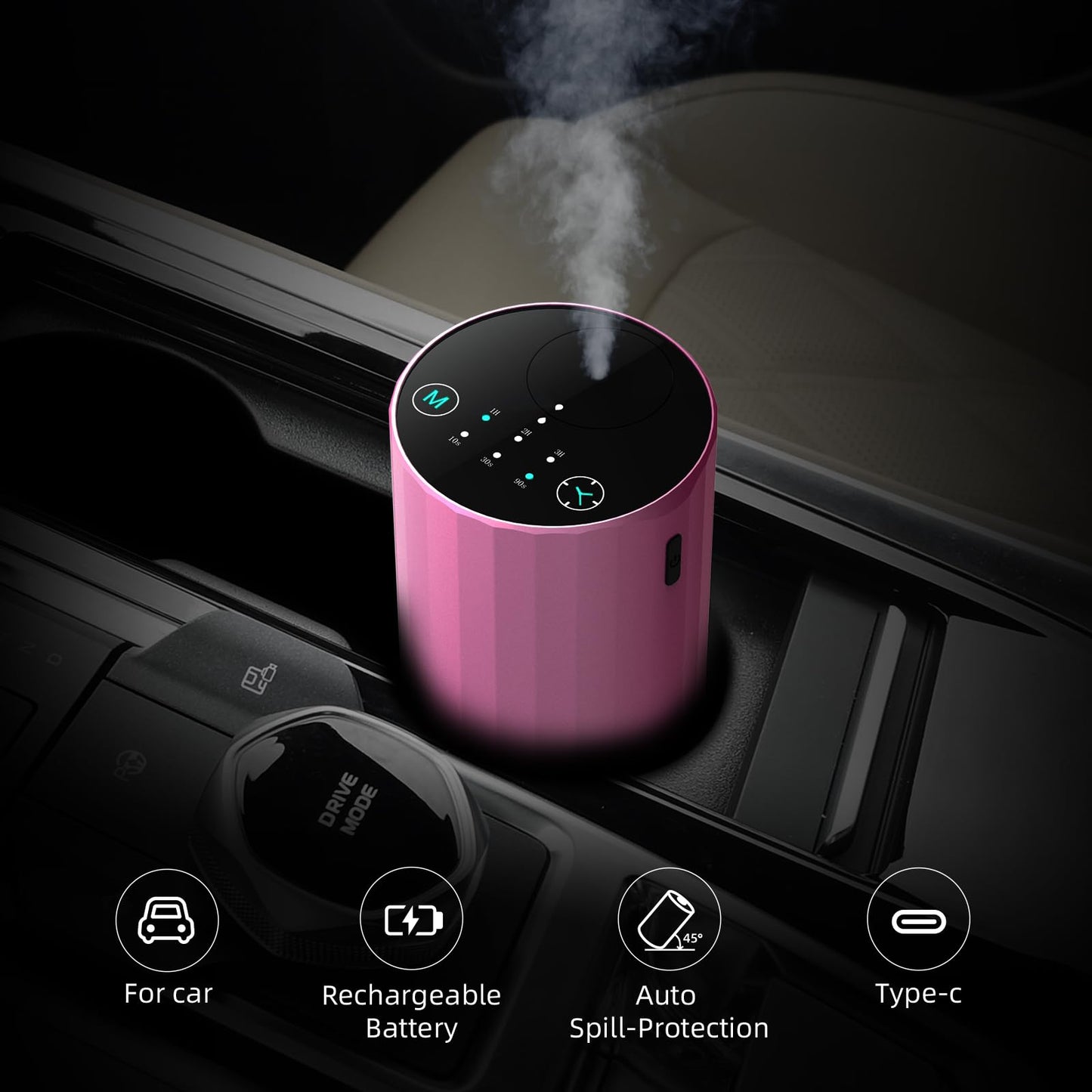 Waterless Essential Oil Diffuser โ Portable Aromatherapy (Pink)