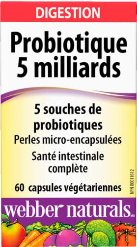Webber Naturals Complete Probiotic โ Multi-Strain, 5 Billion Active Cells, 60 Capsules