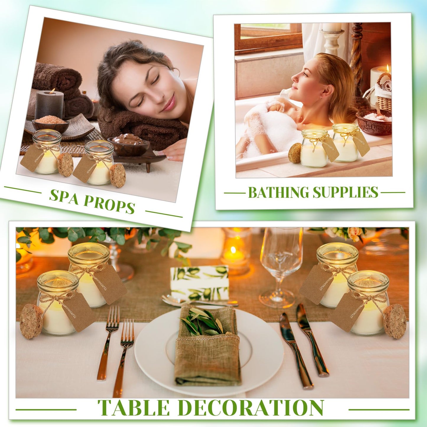 MTLEE 50 Pcs Wedding Jar Candles โ Natural Soy Wax with DIY Tags (Freesia/Gardenia/Lavender)