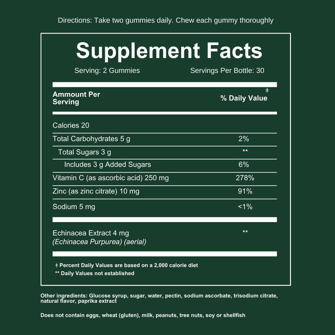 WEEM Immune Support Gummies โ Vitamin C, Zinc, Echinacea | Gluten-Free