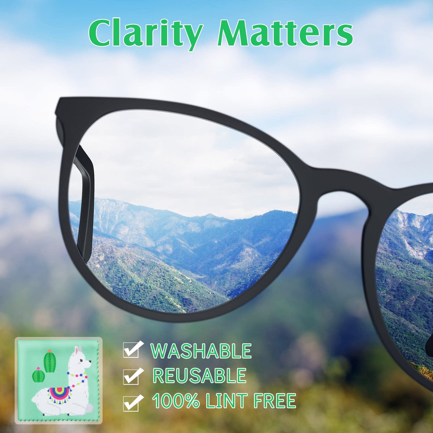 Weewooday 18 Pieces Glasses Cleaning Cloths โ Floral Llama Microfiber Wipes